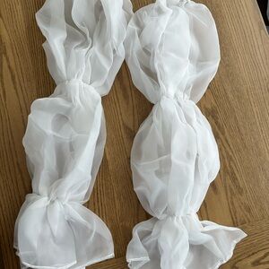 Elegant White Sheer puffy wedding dress sleeves